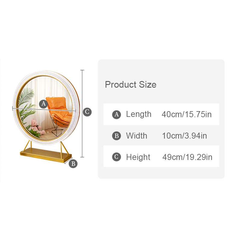Large LED Lighted Vanity Makeup Mirror In Gold With Smart Touch Control Large LED Lighted Vanity Makeup Mirror In Gold With Smart Touch Control